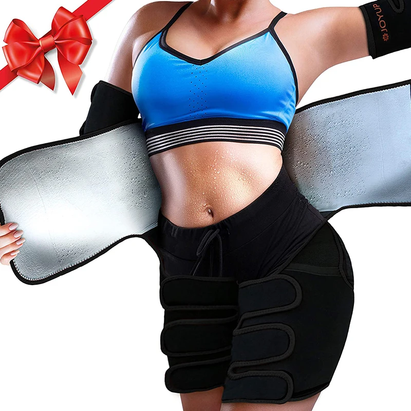 Sauna Sweat Waist and Thigh Trimmer for Women & Men Weight Loss Body Shaper Tummy Control Waist Trainer Workout Belt Leg Slimmer leonisa shapewear