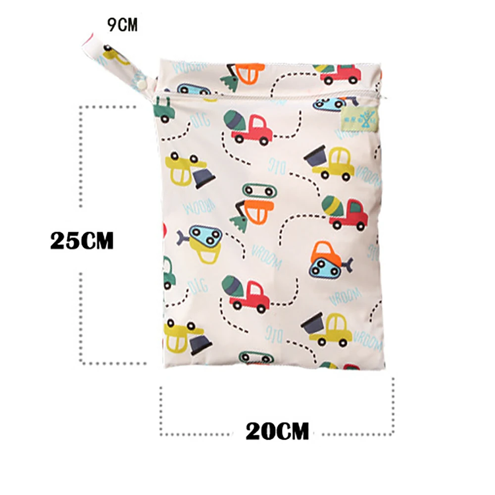 SLAIXIU Diaper Storage Bag  Reusable Waterproof Fashion Prints Wet/Dry Bag Storage Bag Travel Nappy Bag