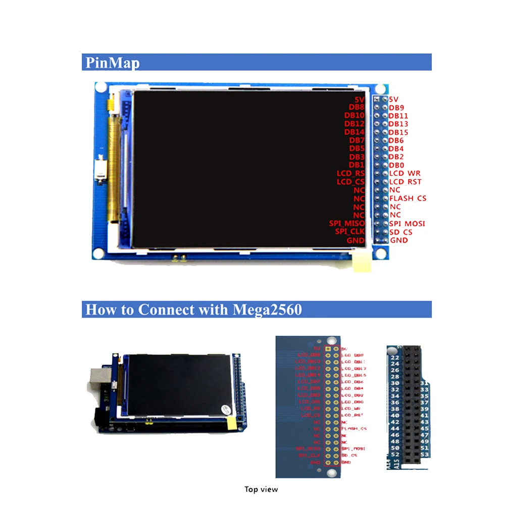 Модуль ЖК экрана TFT 3 5 дюйма Ultra HD 320X480 для платы MEGA 2560 R3|Интегральные схемы| |