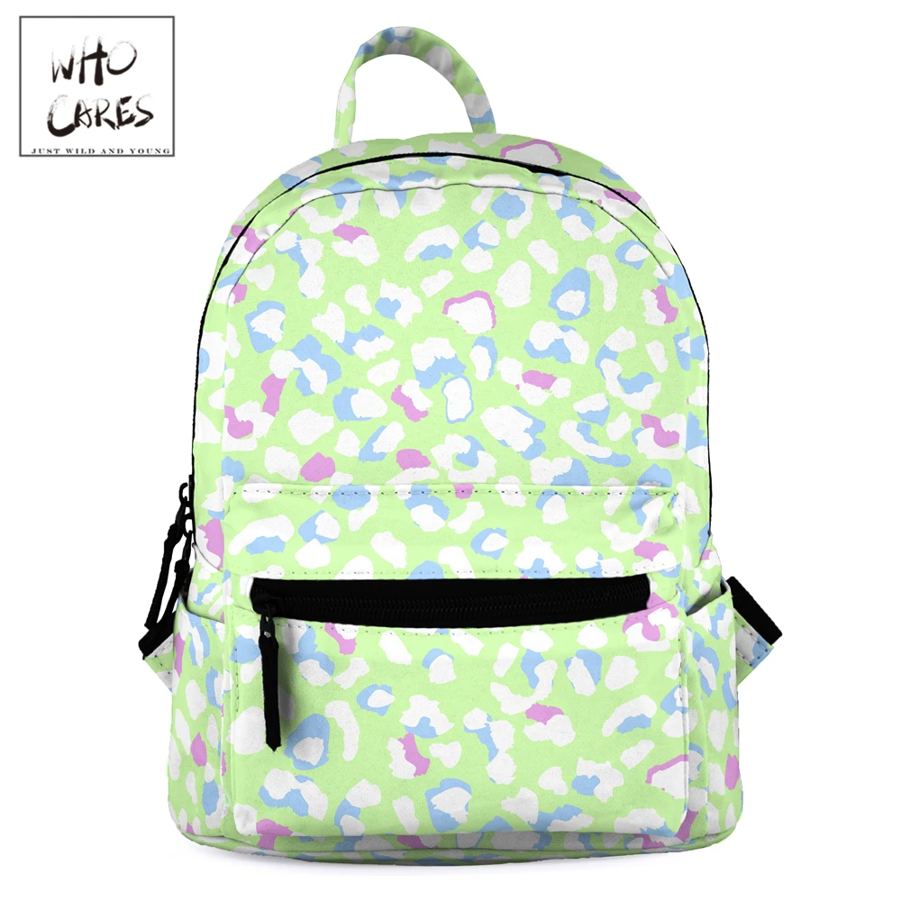 

Female mochila pastel leopard green Print Backpack Women Shoulder Bag For Teenage Multi-Function Small Bagpack School Backpack
