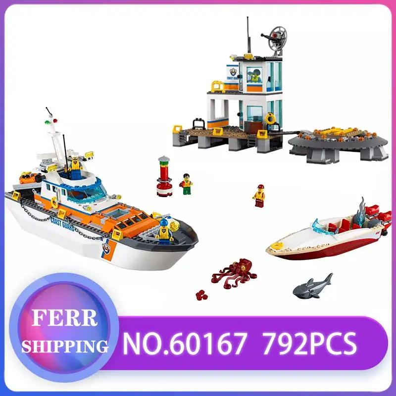

Coast Guard Head Quarters 02081 Compatible With Legoed City Coast Guard 60167 Building Blocks toys for Childrens Bricks Model