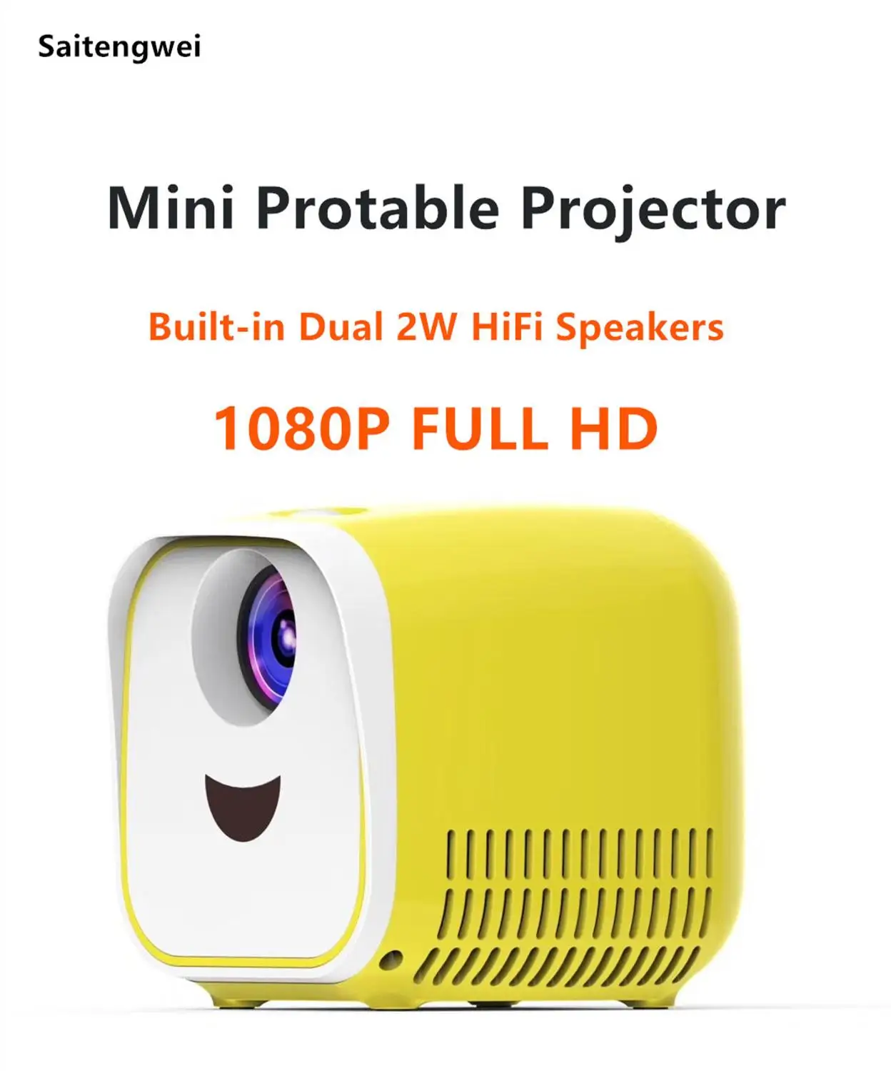 

[Yellow]MINI Projector Children Education Children's gift Parent-child Portable Projector Mini LED TV Home Beamer