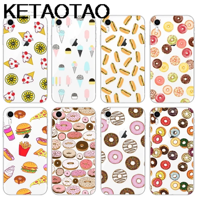 KETAOTAO чехол для телефона с рисунком еды s для iPhone 4S 5C 5S 6S 7 8 SE 5 6 Plus XR XS Max чехол кристально чистый мягкий TPU чехол s
