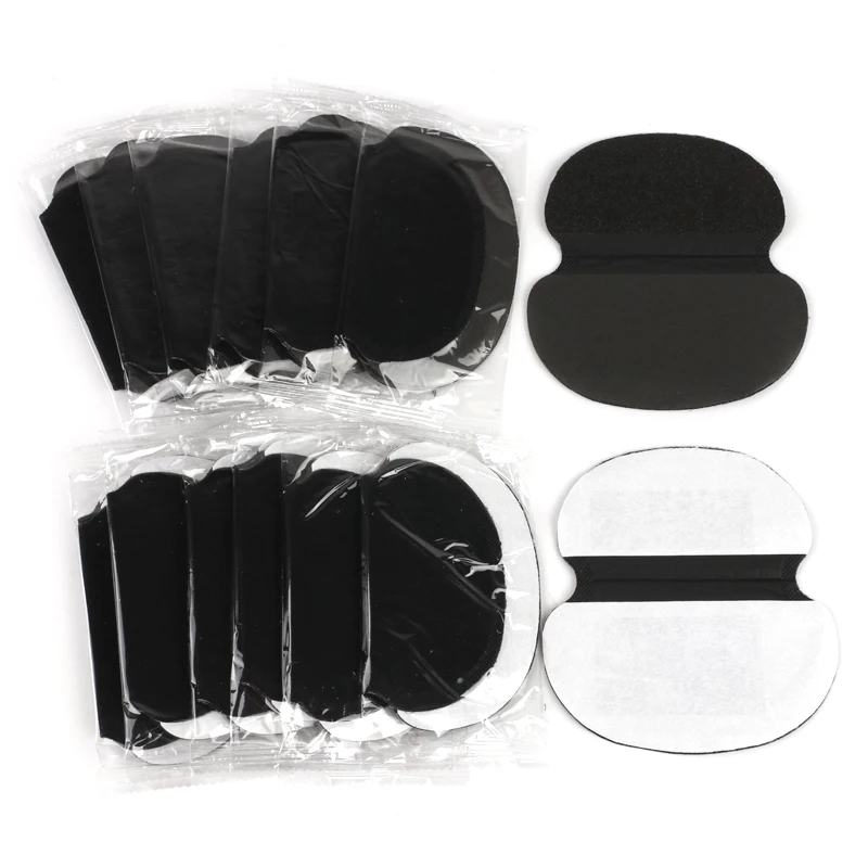 20Pcs (10Pairs) Disposable Sweat Pads Summer Armpits Stickers Gasket Black Cotton Underarm Anti Sweat Absorbing Shield Guard underarm sweat pads