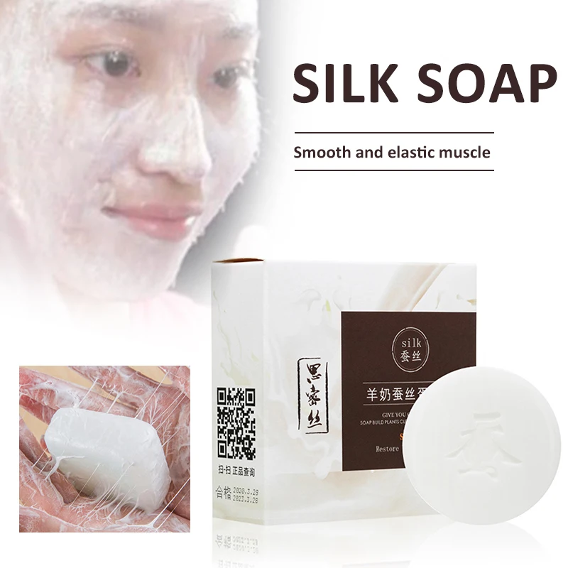

SIMISI Goat Milk Soap Natural Silk Wash Remove Acne Oil-Control Shrinks Skin Pore Mites & Blackhead & Pimple Skin Care TSLM2