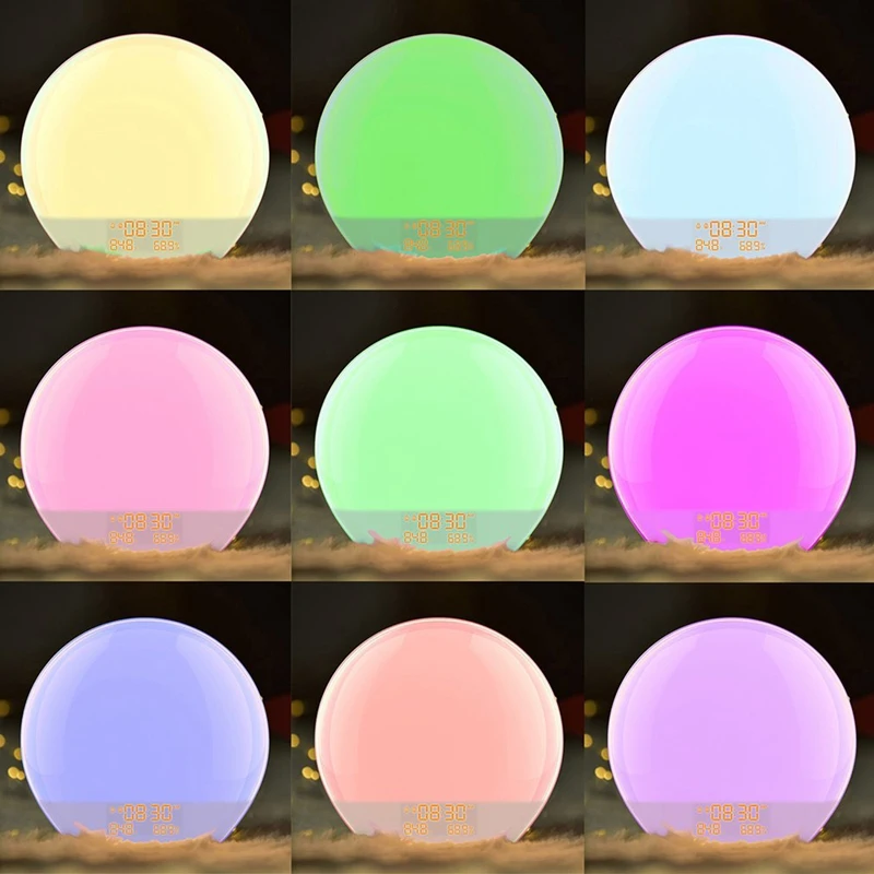 Wake-Up Light Sunrise и закат, природа Wake Up fm-радио Красочный будильник атмосфера светодиодный ночник US Plug