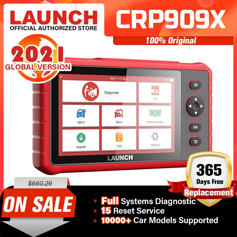 LAUNCH CRP909X OBD2 Scanner Full System Code Reader wifi Diagnostic Tool EOBD OBD Automotive Tool TPMS IMMO Diagnostic Scanner