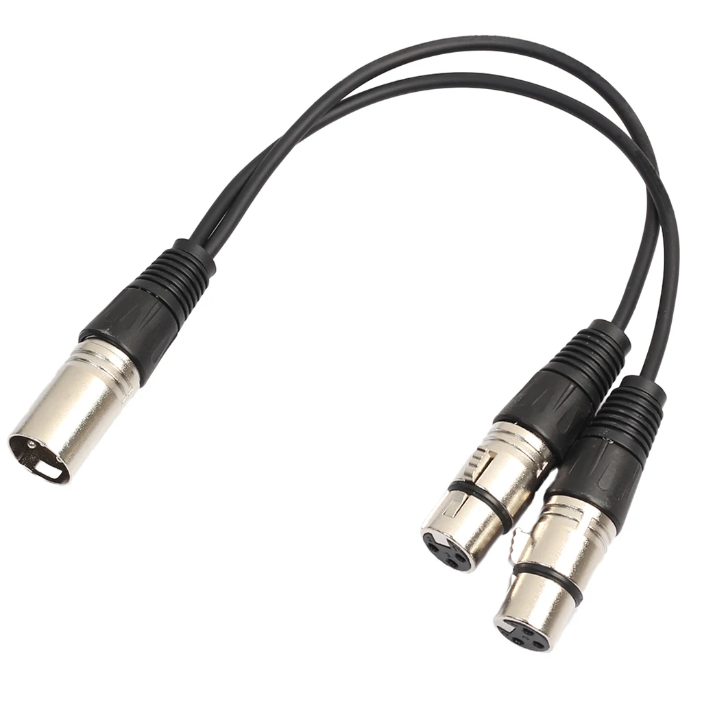 3Pin XLR Male to Dual XLR Female Cable Audio Patch Y Cable Cords, XLR Y-Adapter