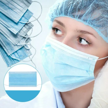

10Pcs Disposable Masks 3-layer Non-Woven Anti-dust Face Masks Elastic Earloops Mask Breathable