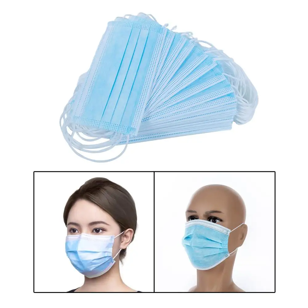 

50pcs Anti-Dust Dustproof Disposable Earloop Face Mouth Masks Facial Protective Cover Masks Anti Fog Dust-proof Non-woven Melt