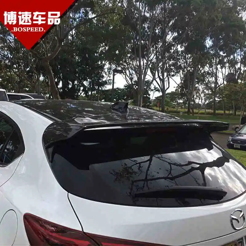 Подходит для MAZDA 3 Axela углеродного волокна задний спойлер заднее крыло
