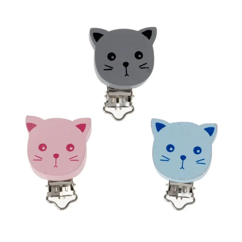 

5pcs Baby Pacifier Clips Wood Metal Infant Soother Clasps Holders Accessories Diy Bebe Chupete Clip