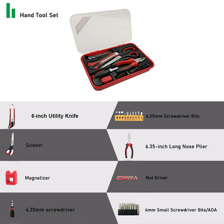 fenda soquetes facas tesoura 32 kit casa