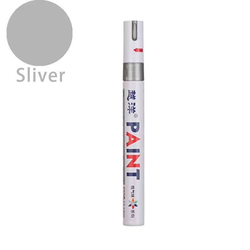13 цветов белый водонепроницаемый резиновый маркер с перманентной краской ручка автомобильных шин протектора окружающей среды фломастер для окраски шин дропшиппинг - Цвет: sliver