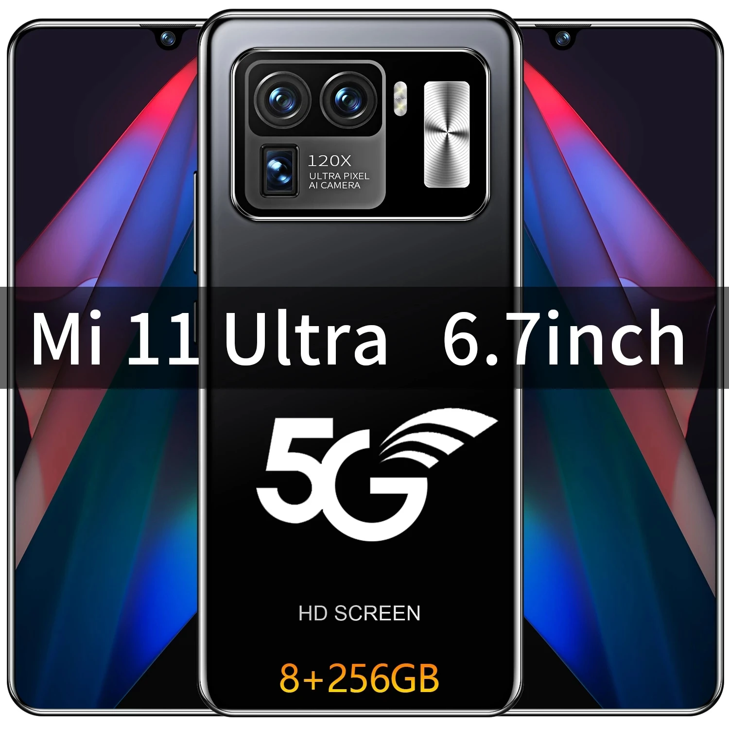 Global Version Mi11 Ultra 6.7 Inch Smartphone Full Screen 12+512GB 6800mAh 16+32MP Face ID Unlocked 5G Android Mobile Phone 2021