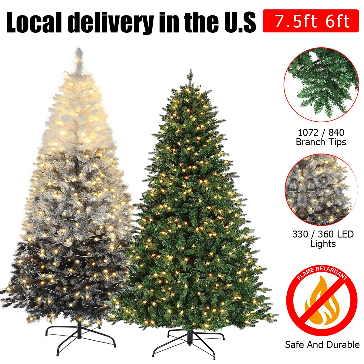 Christmas Decorations 2022 Christmas Tree 6Ft 7.5Ft Artificial Christmas Tree With Lights New Year 2022 Christmas Ornaments|Trees| - Aliexpress