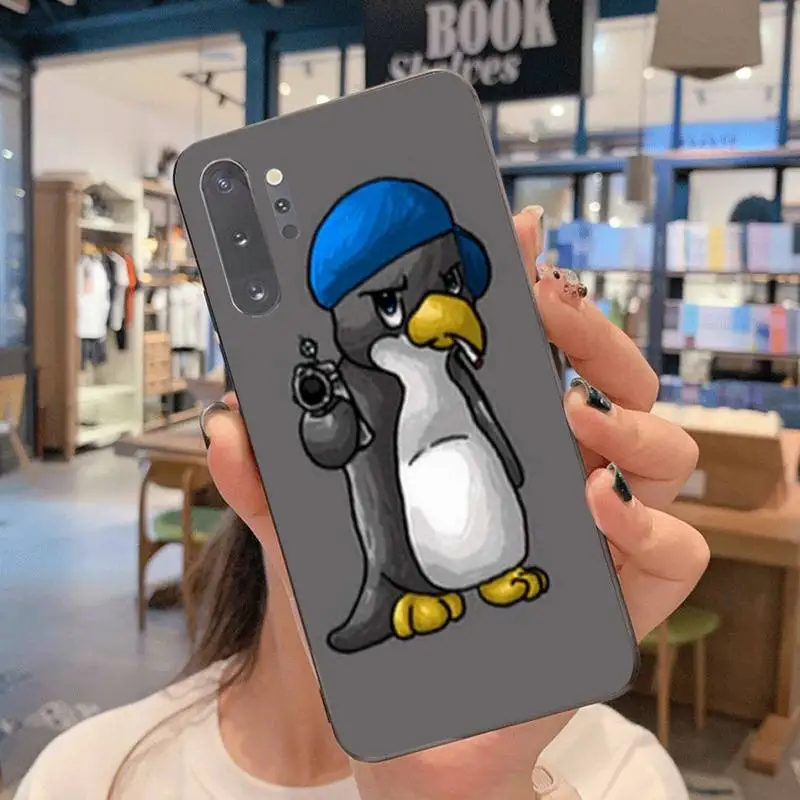 Мягкий Силиконовый ТПУ чехол для телефона с милым пингвином акулой Samsung Note 7 8 9 10 pro
