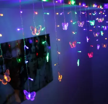 

3.5m LED Curtain LIGHTs Butterfly Holiday Lighting Garland Wedding Party Decoration 110V/220V