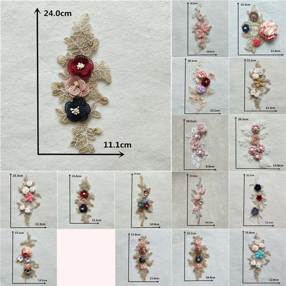 

Best selling 3D Flower ABS pearl Embroidery Applique Lace Neckline Hand-sewn Collar Fabric Accessories Decorative Clothing