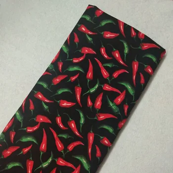 

Hot Spicy Red Green Pepper Printed Cotton Fabric 50x105cm Fruit Fabric Patchwork for Cloth Dress Party Home Decoration