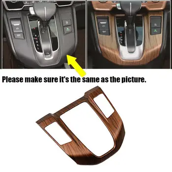 

1pcs Gear Shift Frame Cover ABS Peach Wood Grain Auto Decor For Honda CRV CR-V