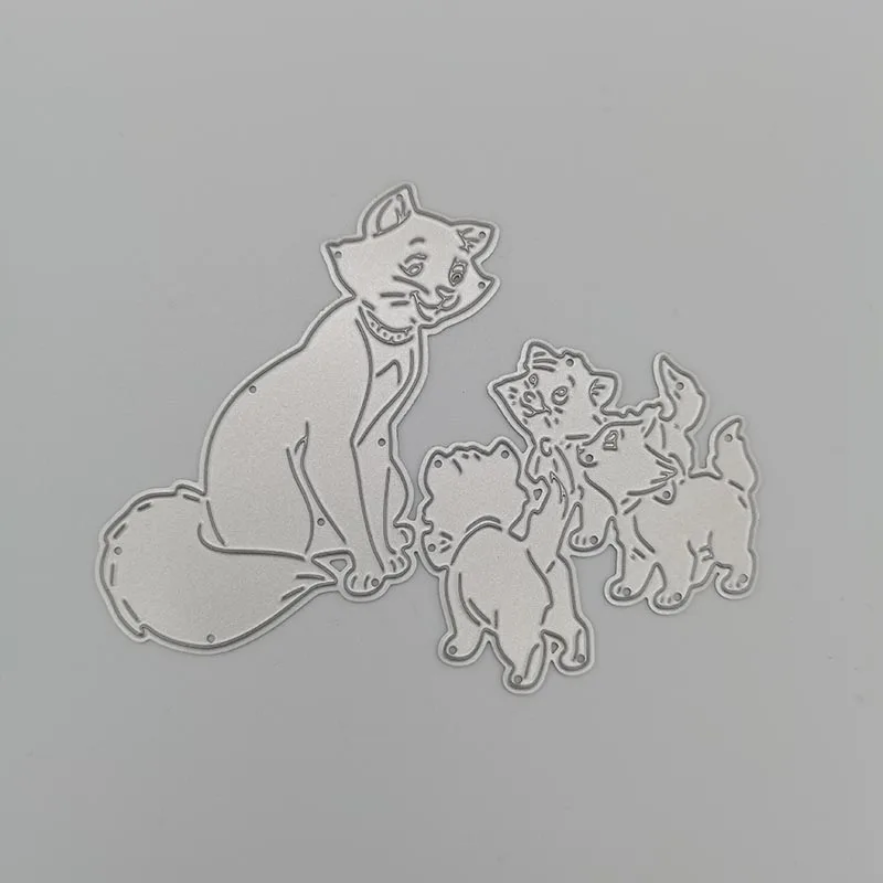 Лиса семья металлический Трафаретный вырубной Штамп Лазерная резка DIY