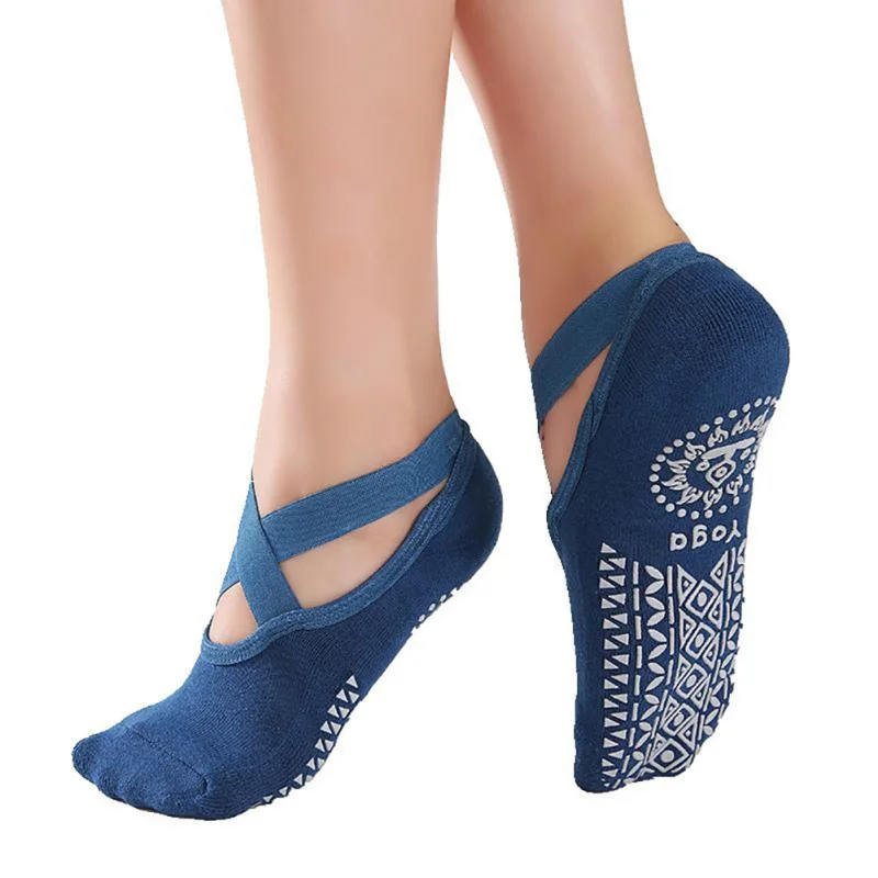 

Cotton non-slip cross band terry dance socks round head invisible boat socks indoor dance ballet socks MM