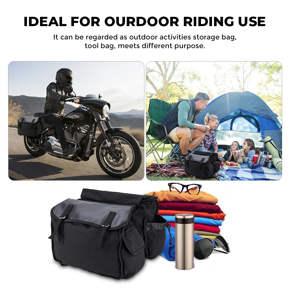 Черная мотоциклетная сумка 600D oxford Saddlebags Equine Back Pack Холщовая Сумка для Touring Sportster XL883 XL1200 для Kawasaki