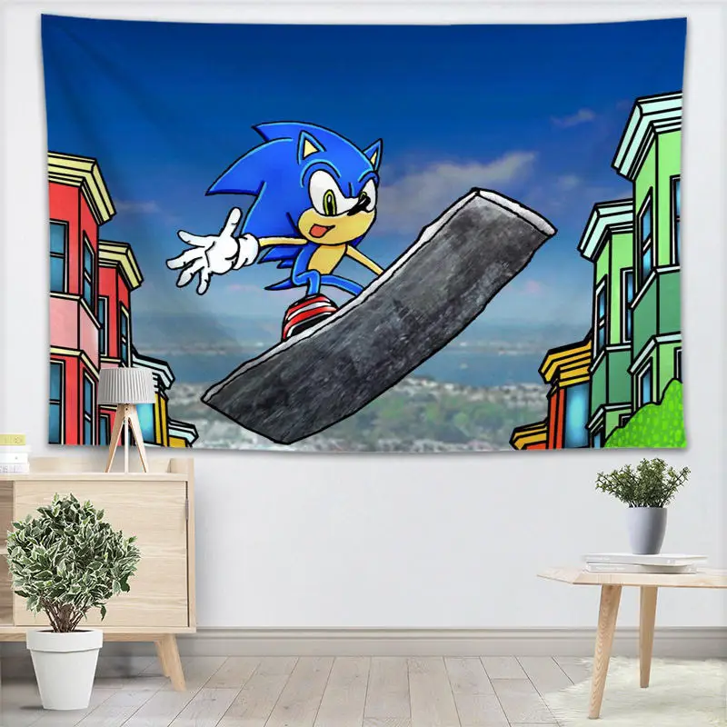 Sonic The Hedgehog гобелен настенный Декор для домашней вечеринки на день рождения украшения тканевые гобелены палатка туристический спальный коврик