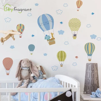 

Cartoon hot air balloon small pattern wall sticker baby bedroom stickers kids room decoration home decor self-adhesive poster