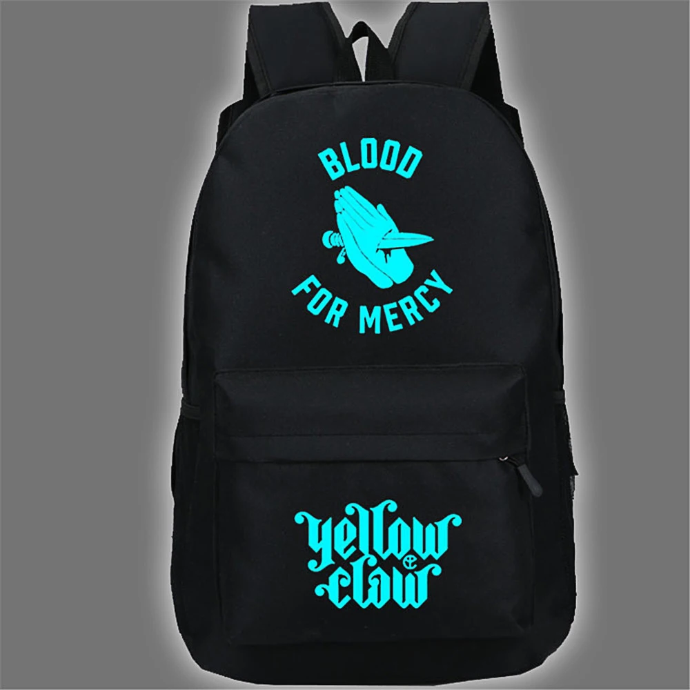 

Backpack Yellow Claw Blood for Mercy Night Luminous Printed Men Cartoon School Bags Rucksack Book Shoulder Crossbody Knapsack