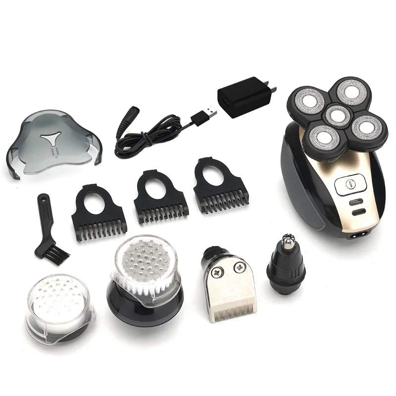 

Five 4D Electric Shaver Fully Washable Multi-functional Shaver Bald Useful Product Hair Clipper Shaver