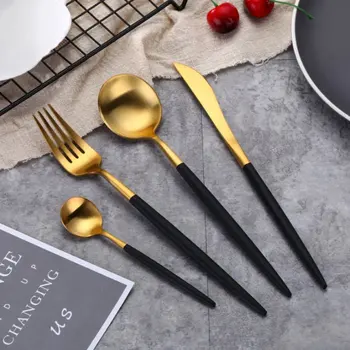 

4pcs/set Cutlery Set Stainless Steel Tableware Flatware Sets Including Dinner Knife Fork Spoon Home Kitchen Table Utensils
