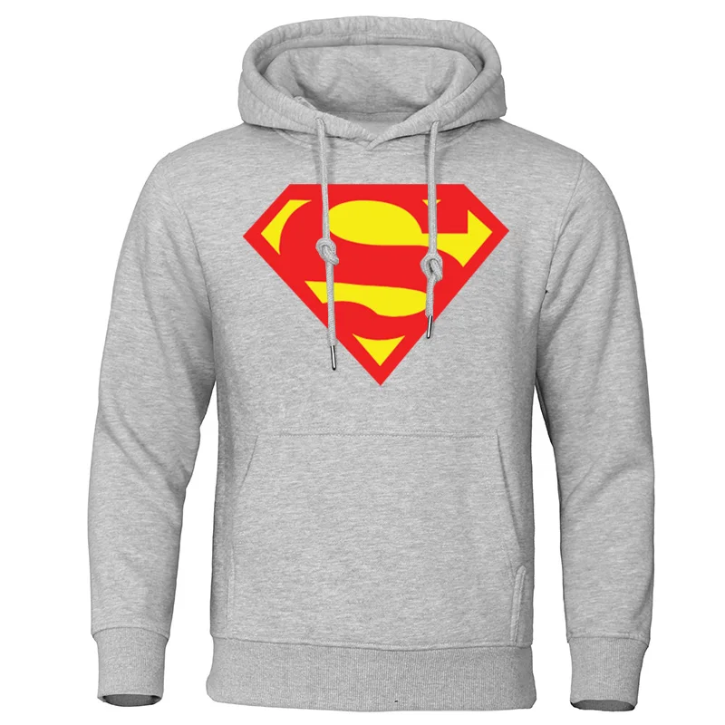 Осень зима мужские толстовки с суперменом качественные уличные мужские пуловеры горячая Распродажа хлопковые топы повседневная мужская одежда