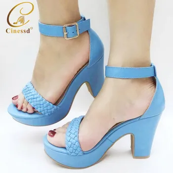 

2020 Summer High Heeled Shoes for Women Lady Sandals with Heels Slip on Shoes for Women Nigerian Women Shoes