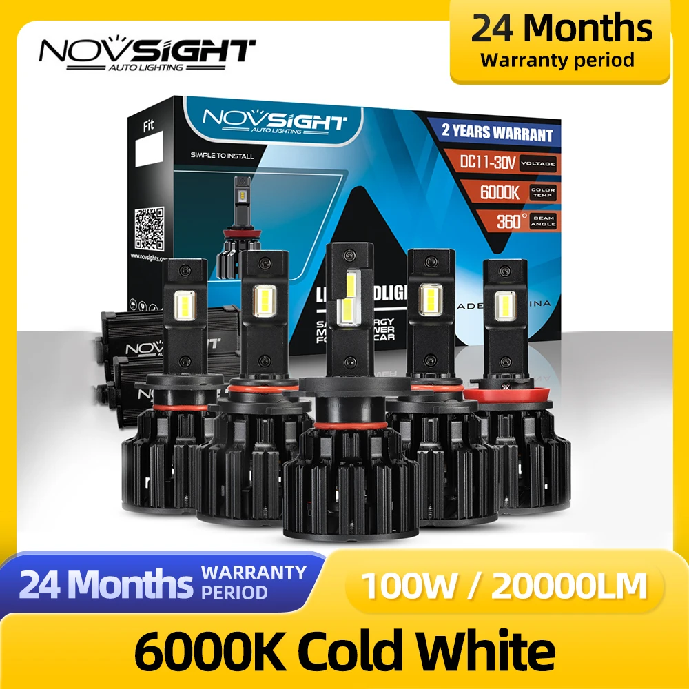 Светодиодные Автомобильные лампы NOVSIGHT H4 H7 H11 светодиодсветильник фары 9005 9006 HB3 HB4
