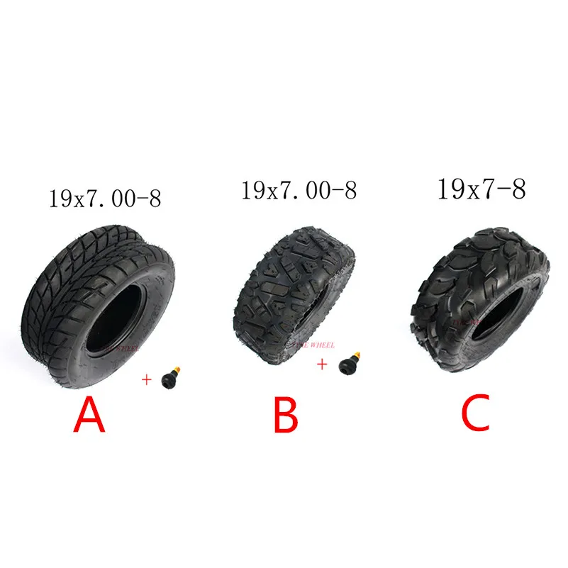 19x7.00-8 Inch ATV Vacuum Tire Four Wheel Vehcile Motorcycle Fit for 50cc 70cc 110cc 125cc Small Front or Rear Wheels | Автомобили и