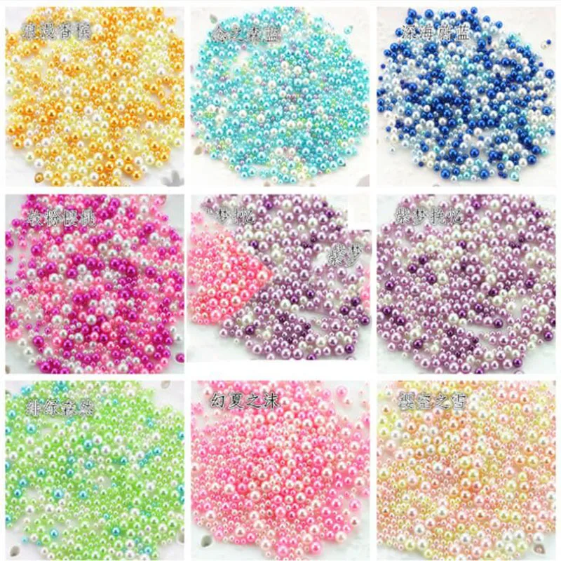 NM021 2,5-5 мм круглый жемчуг для ногтей Multic-color a12 коробки ABS акриловый жемчуг круглый мечтательный глянцевый круглый жемчуг, 12 цветов