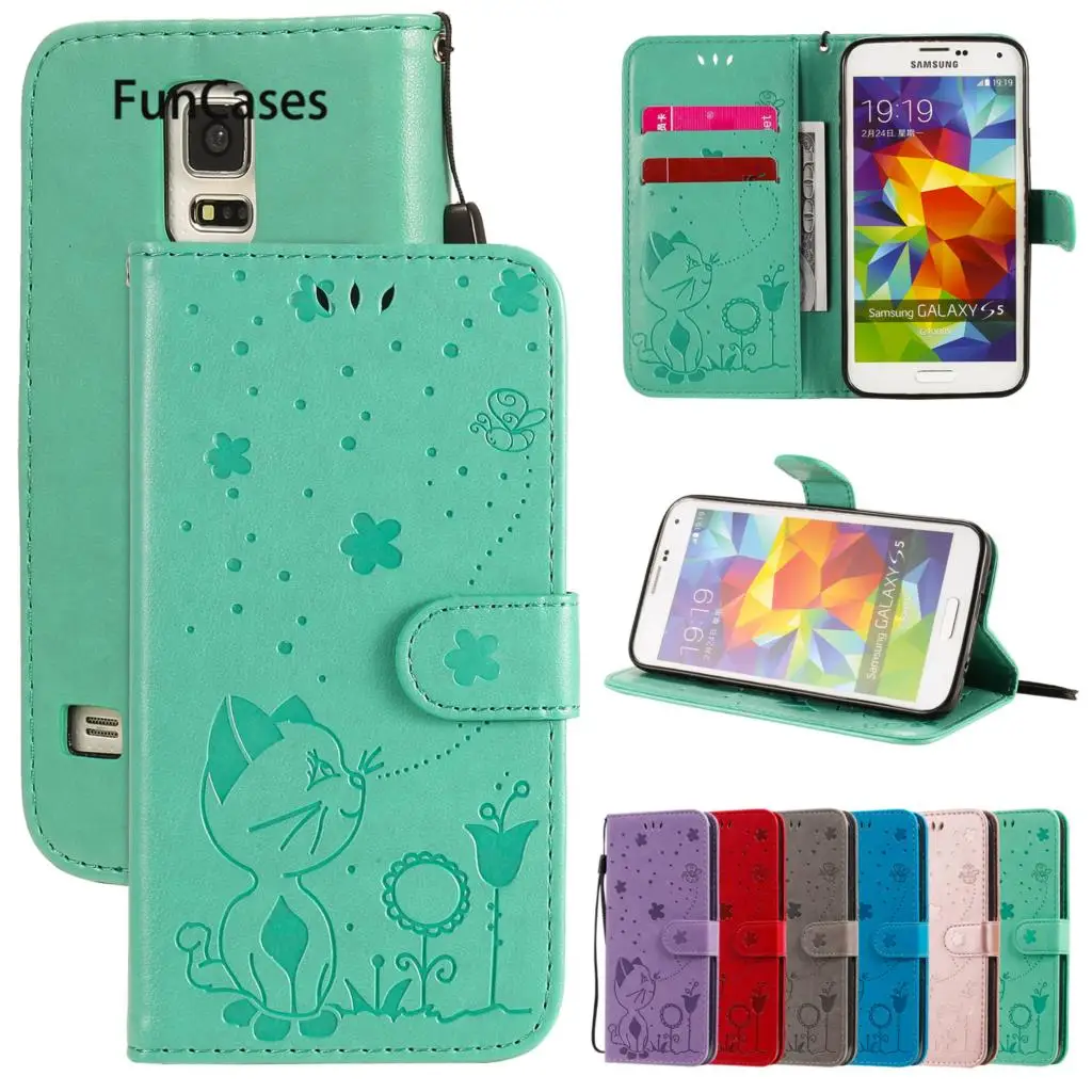 Custodie Per Foglie Per Custodia Per Telefono Samsung S5 Custodia In Pelle Pu Per Cellulare Flip Phone Custodia Per Cellulare Galaxy S5 Accessori Cove