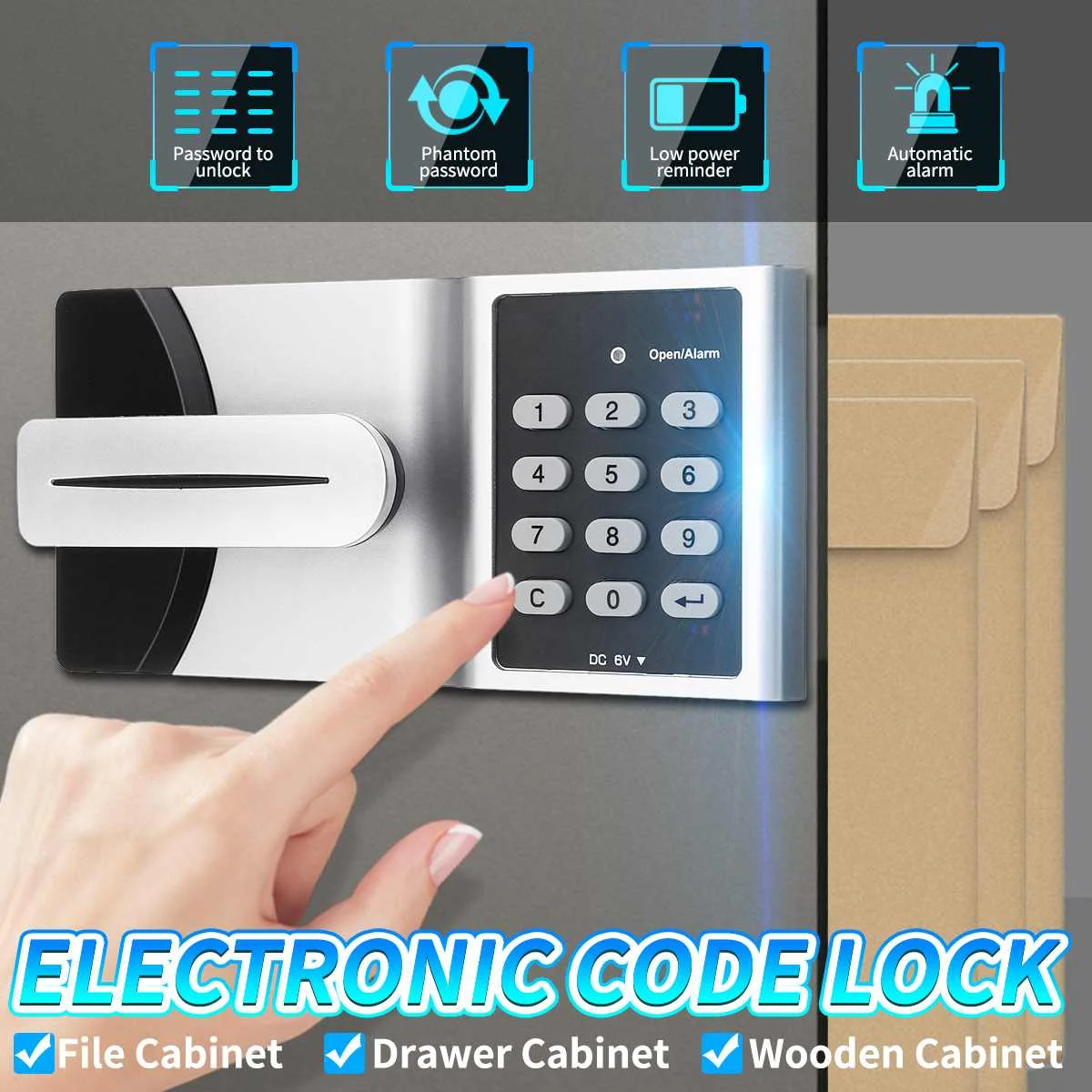 

DC 6V Electronic Cabinet Door Code Lock Smart Password Lock Keypad Number Digital Security Password Lock Access Control Kit