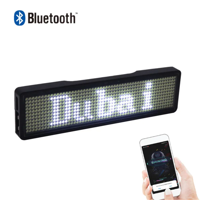11*55 пикселей Bluetooth программируемый прокатки светодиодный имя значок на булавке