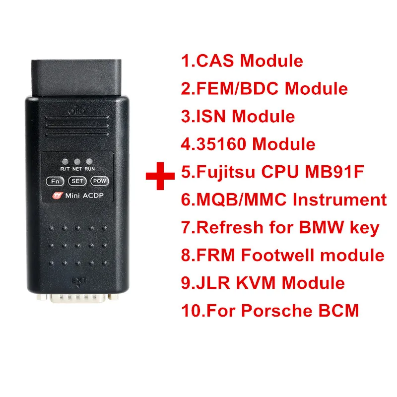 Yanhua Mini ACDP Programming Master с полной настройкой 10 авторизаций(для BMW FEM/BDC/CAS/ISN/MQB/Refresh Key и т. Д - Цвет: Зеленый