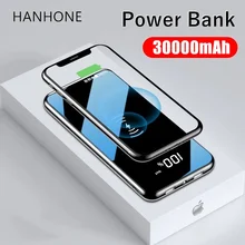30000 мАч Внешний аккумулятор внешний аккумулятор портативное QI Беспроводное зарядное устройство Внешний аккумулятор для Xiaomi Mi 9 8 iPhone зарядное устройство для мобильных телефонов
