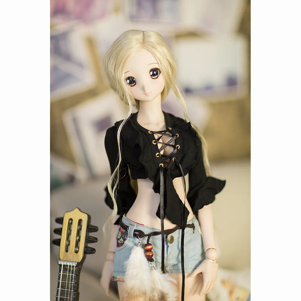 Одежда для куклы Bybrana BJD SD сексуальный топ черный белый + шорты аксессуары|Куклы| |