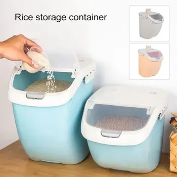

Rice Storage Container Kitchen Household Moisture-proof Grain Noodles Cereal Containers Barrel With Seal Design For Storing Rice