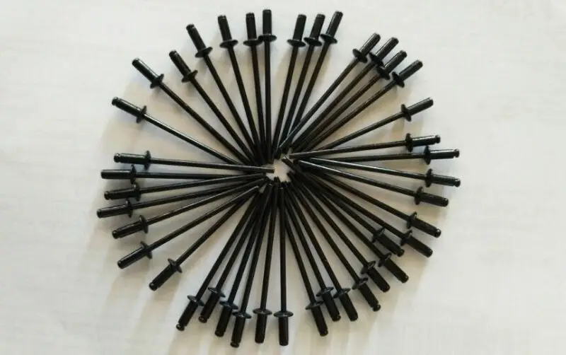 

10-100pc Aluminum Blind Rivets Rivets Dome Head Open End Black M2.4 /3.2/4/5