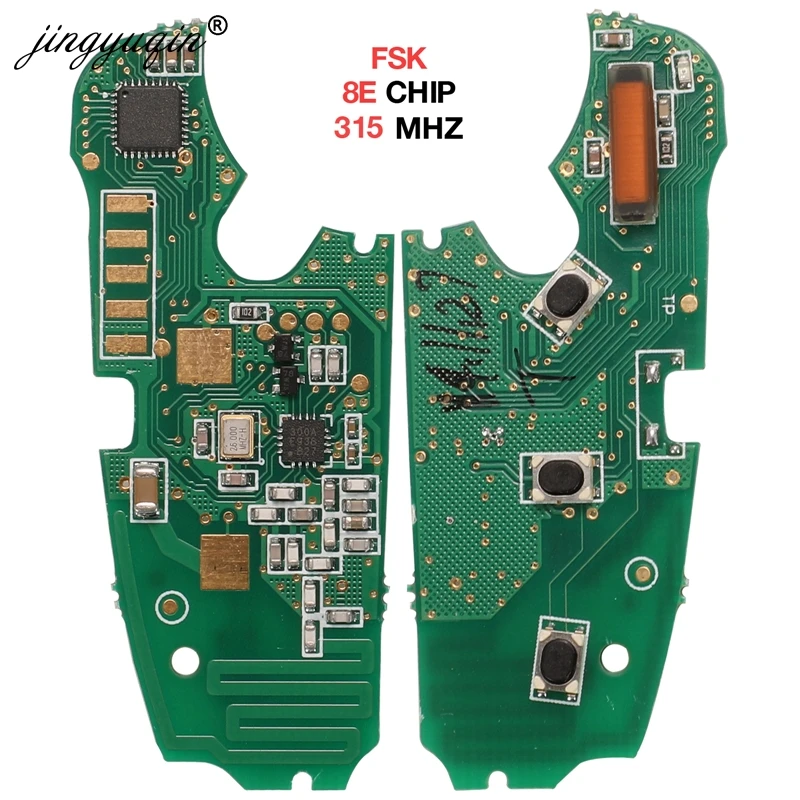 JINGYUQIN FOR AUDI A6L Q7 8E0837220Q 315/433/868MHZ 8E ELECTRONIC CHIP 8E0 837 220 Q/M/T/R AF FLIP 3 BUTTON REMOTE CAR KEY FOB