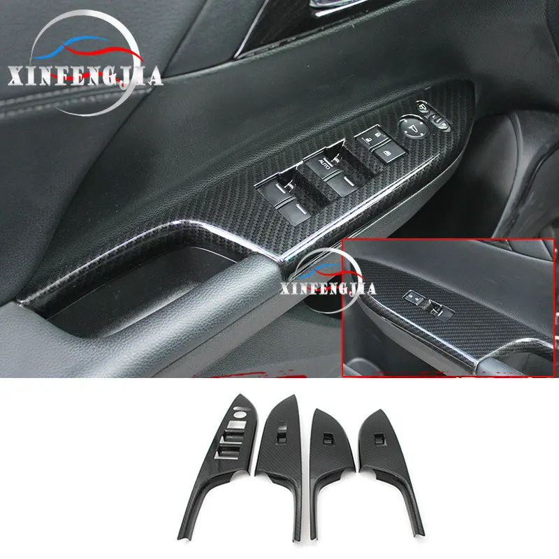

For Honda Accord 13-17 4x Carbon Fiber Color Door Window Lift Panel Cover trim