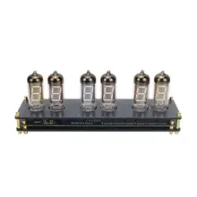Tzt iv11 vfd relógio fluorescente nixie tubo relógio 6 cores display de luz tempo data temperatura