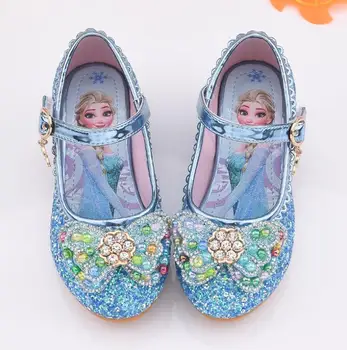 

Spring Children Shoes Girls High Heel Princess Dance Sandals Kids Shoes Glitter Leather Fashion Girls Party Dress Wedding Shoes